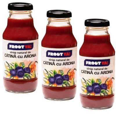 Imagine pachet 3x sirop raw de catina cu aronia